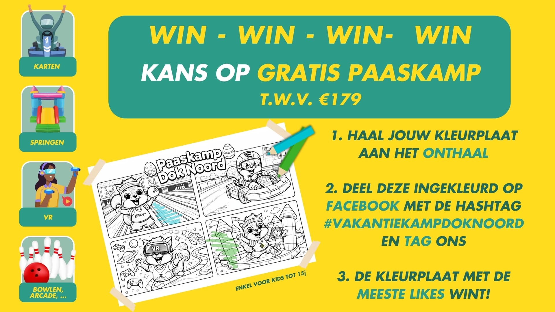 Winactie paaskamp kleurplaten